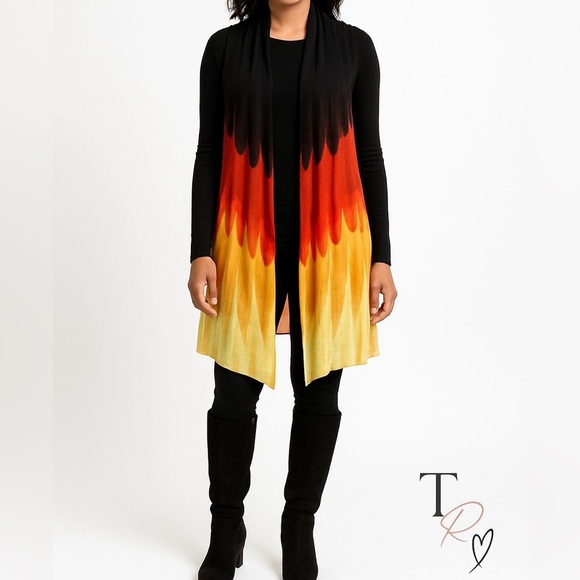 Dor Dor Couture Boho Open Front Cardigan Wrap Vest Size Medium - Picture 1 of 12